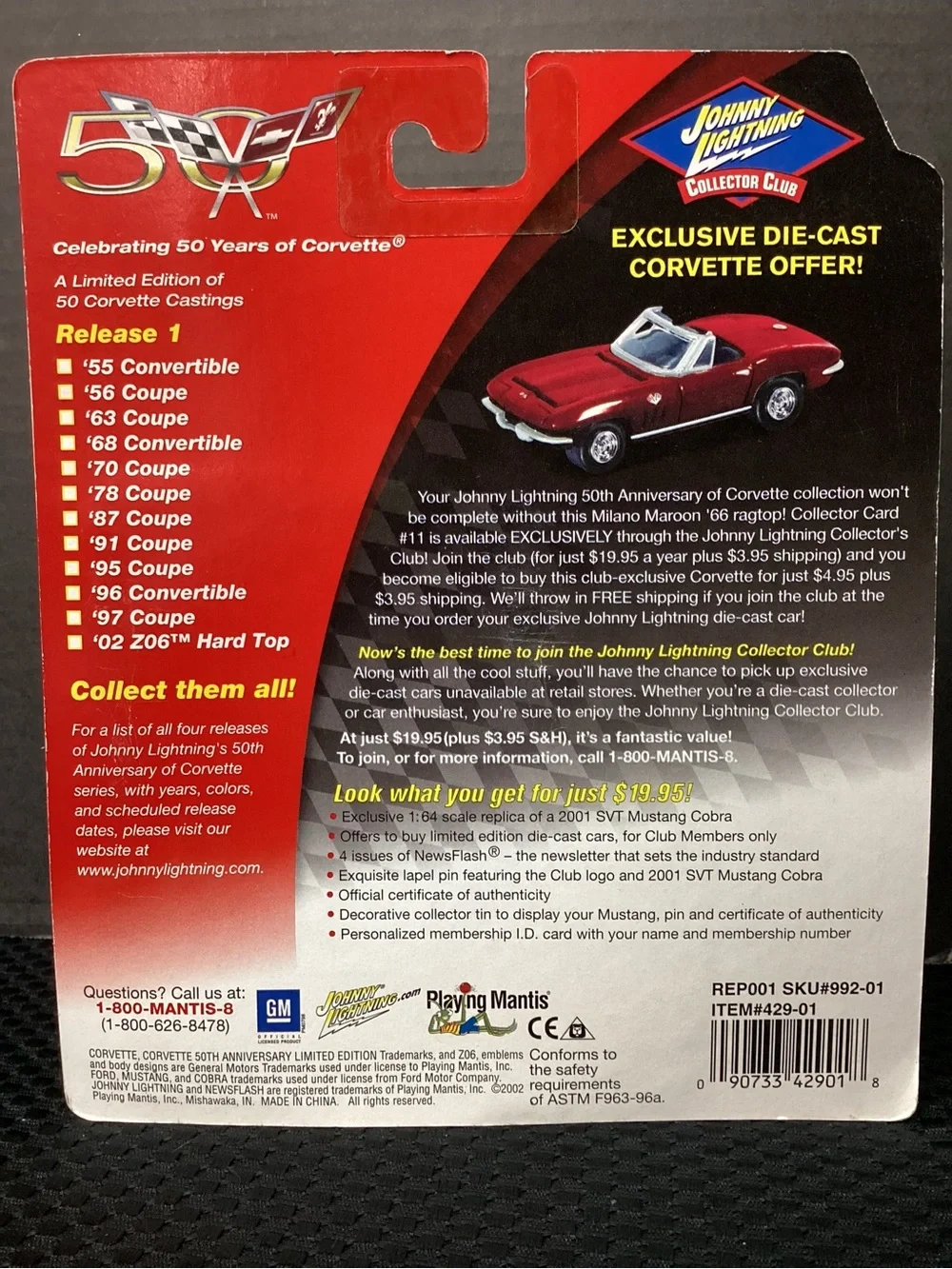 1968 Corvette Die-Cast Car - Black